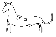 Gough's drawing of the early Westbury horse